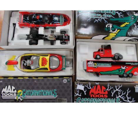 MAC Tools Catornationals March 1st 1999, 1.24 scale Funny Car, 1.64 scale Hauler, 1.24 scale Pro Stock, all boxed.