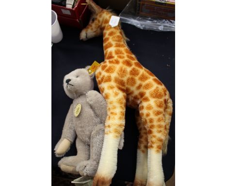 A Steiff replica 1993 Chimpanzee. a Steiff Giraffe (50) Steiff Club, together with the classic 1905 Richard Steiff teddy Bear