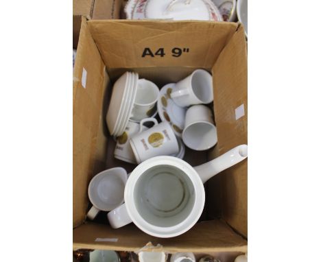 A J & G Meakin Studio pottery coffee set, dating from the early 1960's, including coffee pot, milk, sugar, six coffee cans an