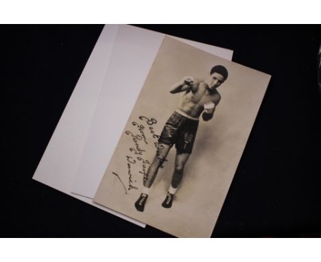 A Randolph Turpin signed postcard.