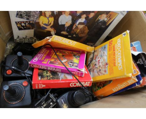 Classic Atari computer console and cartridges, Heartbeat game, etc.