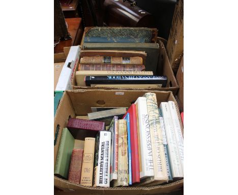 Two boxes of books to include London Illustrated News, The Sketch, The Art Journal, Robinson's New Family Herbal.