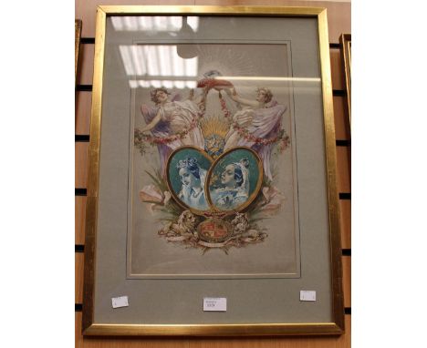 An Edwardian watercolour 'Heavens Light Out Guide', unsigned.