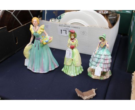 Three ceramic lady figures comprising 'Priscilla', 'Juan' and one other. (3)