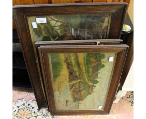 B Moore, seascape, watercolour, together with it's companion, Autumn Landscape, a pair, framed. (2)