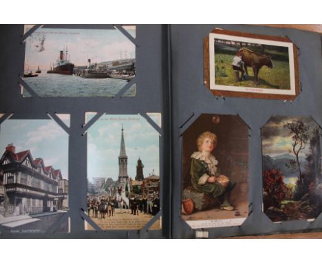 Postcard album and contents.