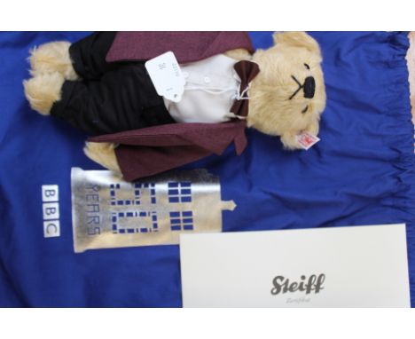 A Steiff limited edition BBC Doctor Who 50th Anniversary Bear, no 196 of 5000, model no 664571, with draw string bag and card