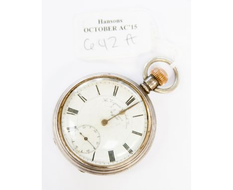 A silver pocket watch, The Express English Lever, J G Graves, Sheffield