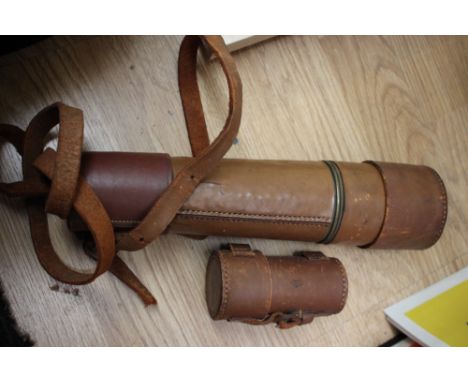 A Broadhurst London two draw telescope, in original carry case with an extra fitting also in original case. (2)