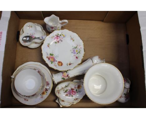 Royal Crown Derby 'Derby Posies' assorted dishes, trinket trays, tazza, flower pot, cruet set,cup and saucer, etc. (18)