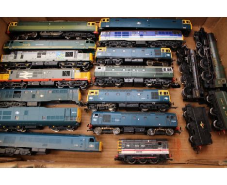 A large quantity of 00 scale model railway locomotives, mainly diesel, by Bachmann, Heljan etc, some altered, some incomplete