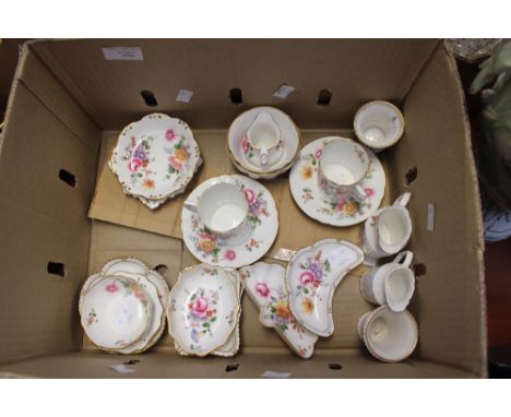 Royal Crown Derby 'Derby Posies' trinket dishes, coffee cups and saucers, vases, etc, together with a blank. (19)