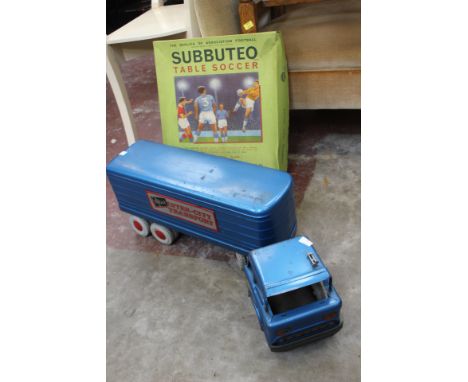 A Marx Powerhouse Intercity transporter and Subbuteo set.