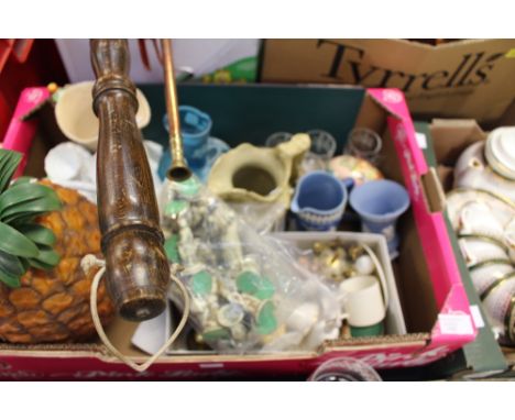 A collection of various pottery, ceramic and glassware