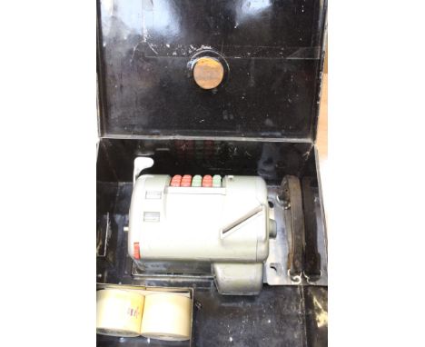 A Southdown Almex ticket machine, in original metal box.