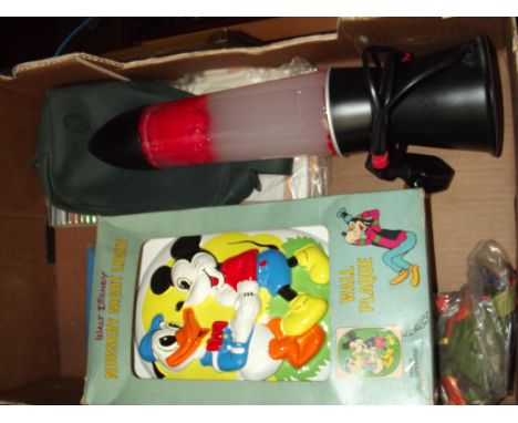 Walt Disney night light, lava lamp etc