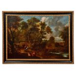 Berchem, Nicolaes - Kreis desLandschaft mit Reisenden(Haarlem 1620-1683 Amsterdam) Bepackte Maulesel
