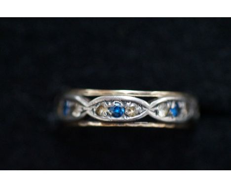 9ct Gold sapphire eternity ring Size J