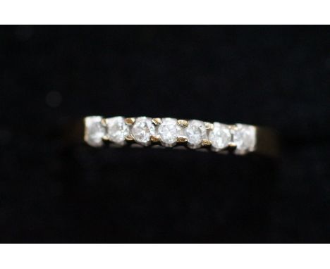 9ct Gold 1/2 eternity ring set with 7 diamonds Size N