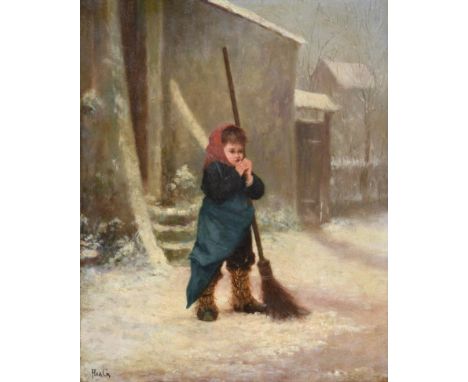 Jean Paul Haag (1854-1906) French The little chimney sweep Signed, oil on panel, 26cm by 21.5cm    See illustration 