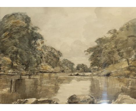 David Muirhead ARA (1867-1930) Scottish ''On the river Lune'' Signed and dated 1924, watercolour, together with a further wat