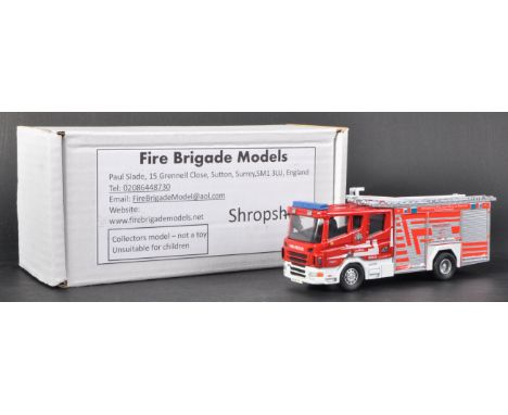 A Limited Edition Fire Brigade Models 1/50 scale diecast white metal Fire Engine model; Shropshire Fire and Rescue Service - 