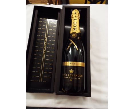 A boxed bottle of Moet & Chandon Grand 2000 vintage champagne 