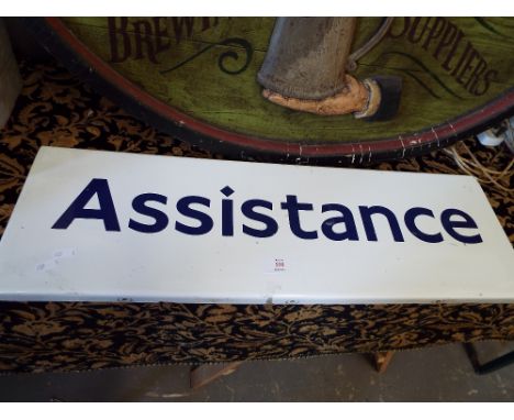 A late 20thC London Underground enamel sign; 'Assistance'