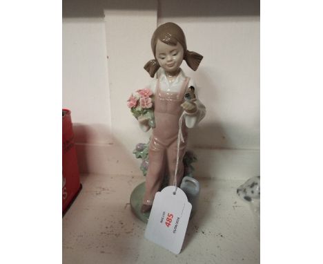 A Lladro figurine 'Spring Brand', marks to base No 5217  Two petals shipped handle off on watering can