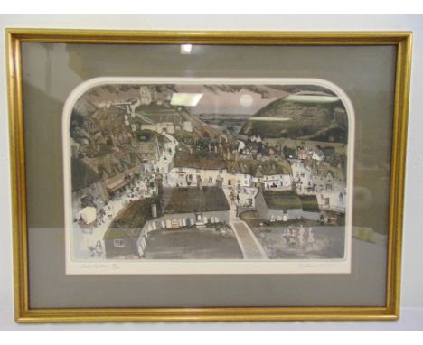 Graham Clarke framed and glazed limited edition print 84/250 titled Corfe Castle, signed bottom right, 37.5 x 55cm