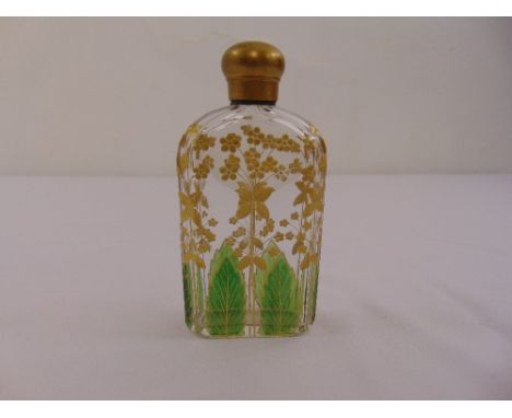 A French 19th century acid etched and gilded spirit flask