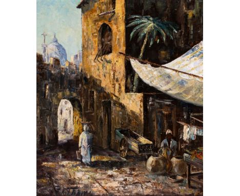 Thauer, Friedrich Karl1924 München - 2009Gasse in Algier Öl auf Leinwand · 70 x 60 cm. Unten links signiert: F. K. Thauer. Ra