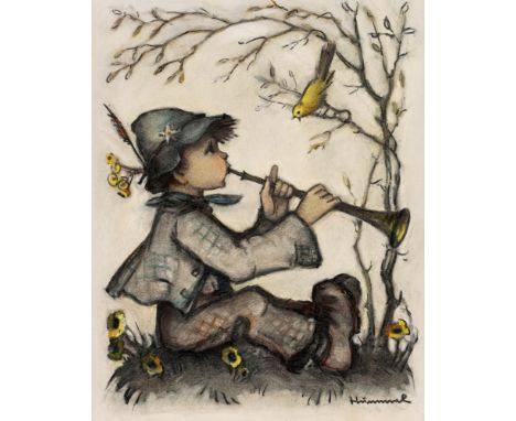 Hummel, Maria Innocentia1909 Massing, Bayern - 1946 Bad Saulgau, Baden-WürttembergDas Duett Pastell auf Papier · 59,5 x 46,5 