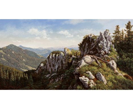 Koppenhöfer, Karl1961 RosenheimIn den Chiemgauer Alpen Öl auf Leinwand · 30 x 55 cm. Unten links signiert: K. Koppenhöfer. Ra