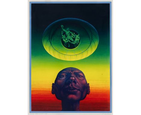 Hausner, Rudolf1914 Wien, Österreich - 1995 Mödling, Österreich"Adam wartet" · 1974. Farbserigrafie · 89,4 x 69,5 cm (Sichtma