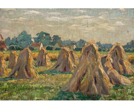 Müller-Gerhardt, Rudolf1873 Chemnitz - 1962 LeipzigKorngarben Öl auf Leinwand · 40,5 x 56,5 cm. Unten links signiert: R. Müll