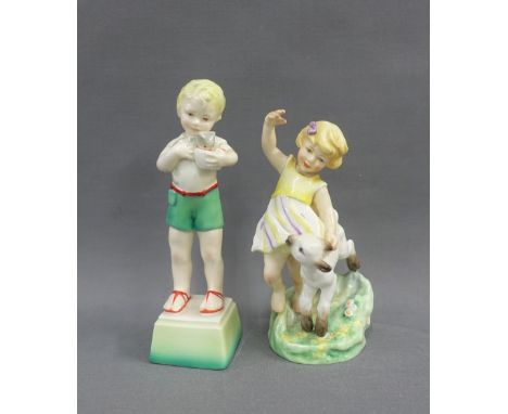 Two Royal Worcester figures modelled by F.G Doughty to include 'April' and 'Friday's Child is loving and giving', tallest 18c