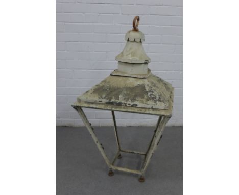 Painted metal lantern light fitting, 90 x 47cm