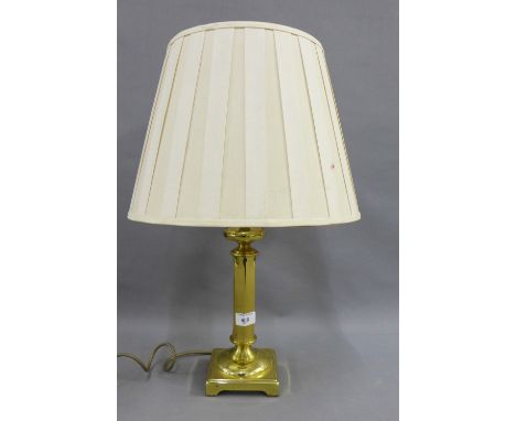 Faux brass table lamp base and shade