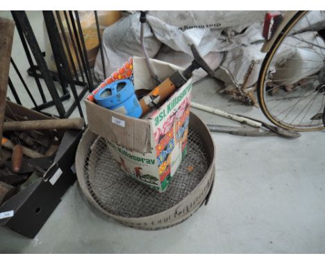 A selection of gardening tools and riddles 