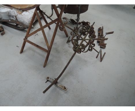 A cast and wrought iron weather vane
