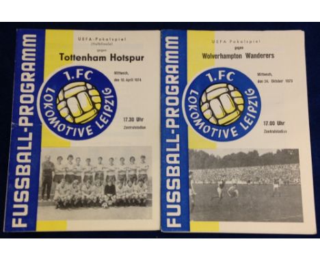 Football programmes, UEFA CUP, two programmes, Lokomotive Leipzig v Wolverhampton Wanderers 24 Oct 1973 & Lokomotive Leipzig 