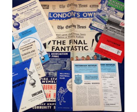 Football programmes, Tottenham, a collection of approx 40 home & away programmes, 1950's onwards, mostly homes inc. v Chelsea