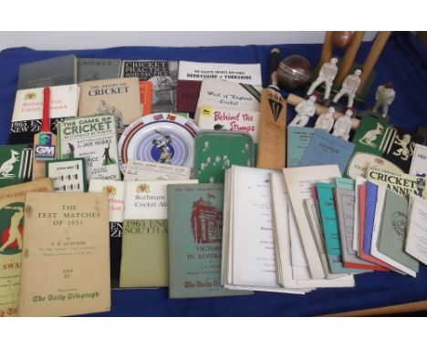 Cricket, selection of items, 1920's onwards inc. booklets, programmes, scorecards, fixture cards, cricket games, playing card