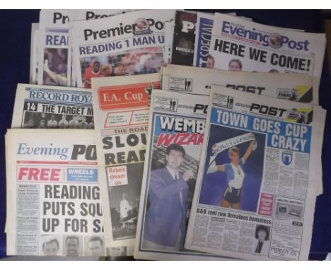Football, Reading FC, a good collection of special issue newspapers, 1970's onwards, mostly Reading Evening Post & Reading Ch