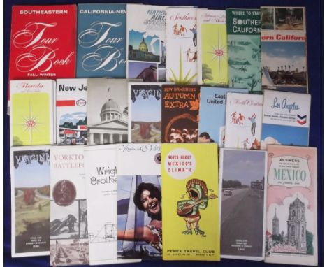 Ephemera, a collection of 28 USA/Mexico tourist guides & maps, mostly 1960's, inc. issues by Esso, American AA, Hilton, Natio