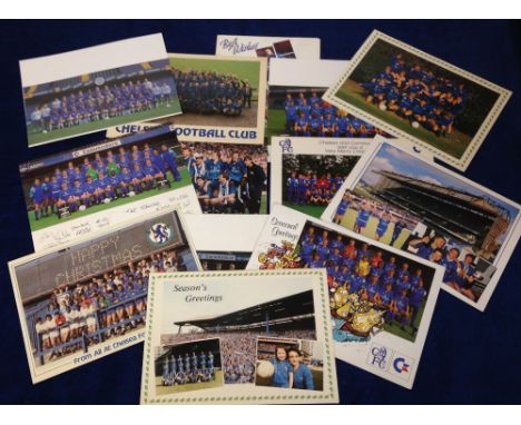 Football, Chelsea FC, 13 Club Christmas cards, most with team group (first team & junior/youth squad) images & facsimile sign