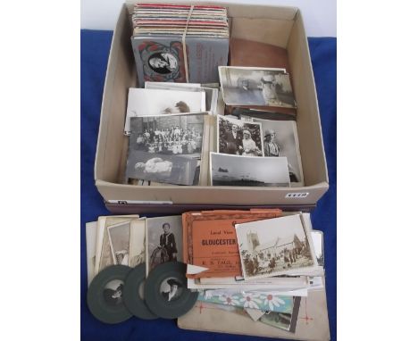 Postcards/Ephemera, an assortment including small album of family portraits, RP's, loose portrait cards, letter cards, Italia