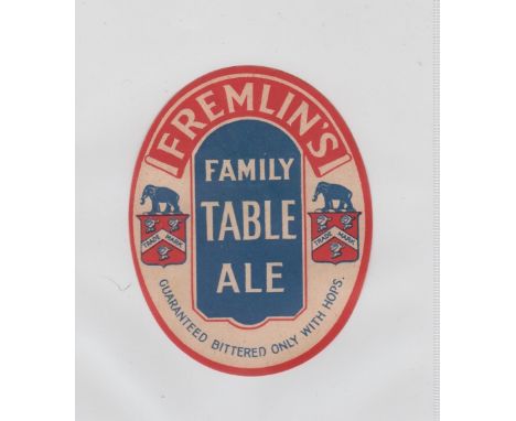 Beer label, Fremlin's, Family Table Ale, v.o, very scarce, (stamp & hinge marks to back, o/w vg) (1)