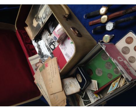 Ephemera, mixed selection including a small archive of Benny Hill related photos & autograph album (inc. Benny Hill, Hugh Llo